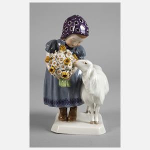 Mädchen mit Schaf by Bochmann Max, 1908