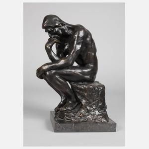 Artwork by Auguste Rodins Hauptwerk, Der Denker, Made of Bronze dunkel patiniert