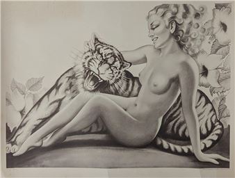 1939 Art Deco Lithograph by GEORGE QUAINTANCE - George Quaintance