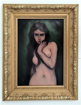 D. RANSI Original Oil on Canvas Artistic Nude 20th. C - D. Ransi