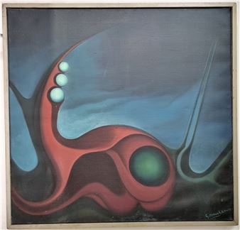 untitled (Red and Blue Abstract) - Manuel Baum
