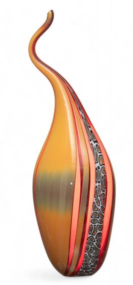 Eros Raffael (Italian, B. 1970) Blown Studio Art Glass Vase, Ca. 2000, H 18" W 6" Depth 4.5 by Eros Raffael, circa 2000