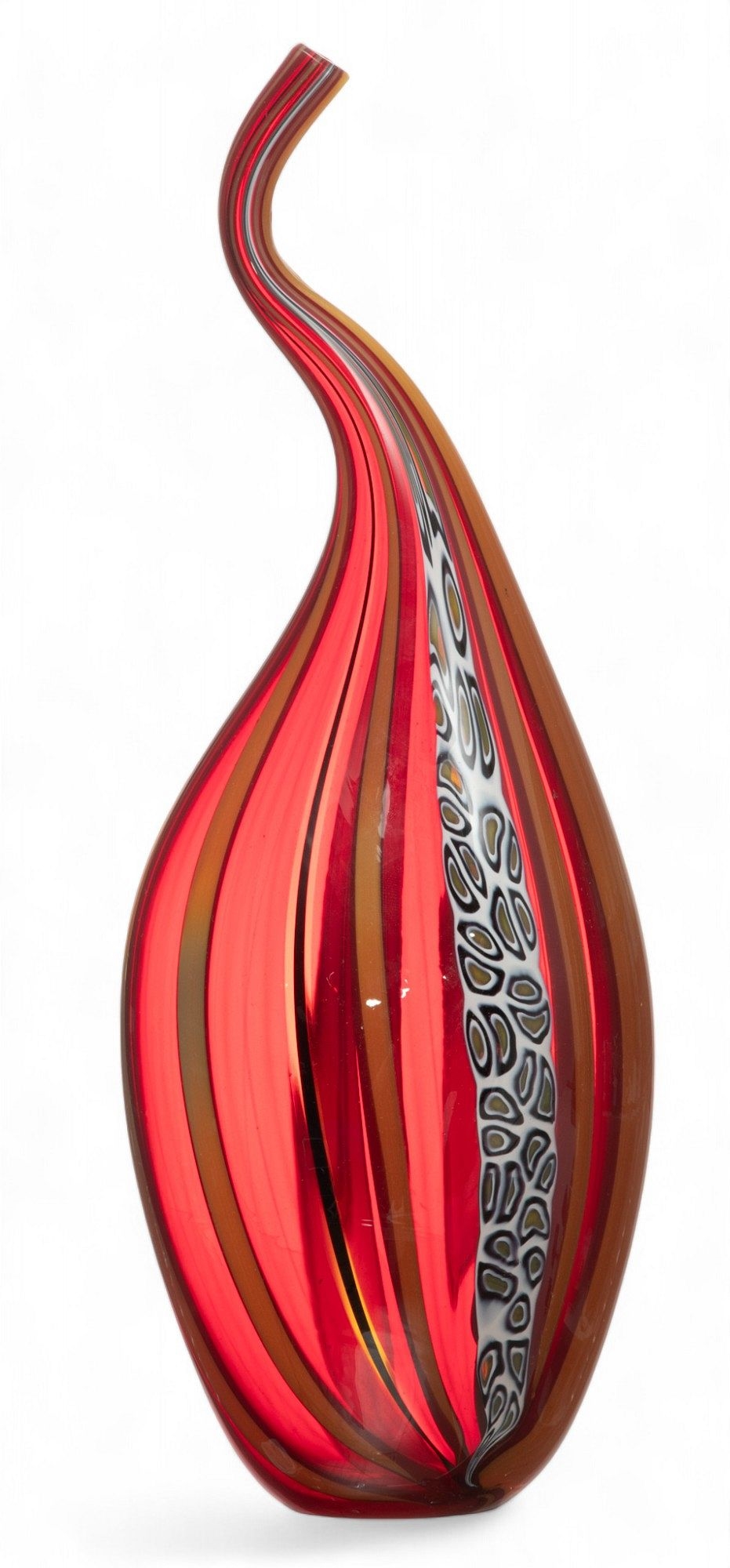 Artwork by Eros Raffael, Eros Raffael (Italian, B. 1970) Blown Studio Art Glass Vase, Ca. 2000, H 13.5" W 5" Depth 3, Made of Glass Vase