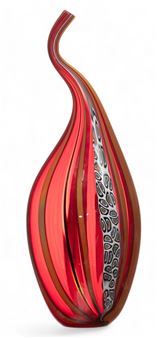 Eros Raffael (Italian, B. 1970) Blown Studio Art Glass Vase, Ca. 2000, H 13.5" W 5" Depth 3 - Eros Raffael