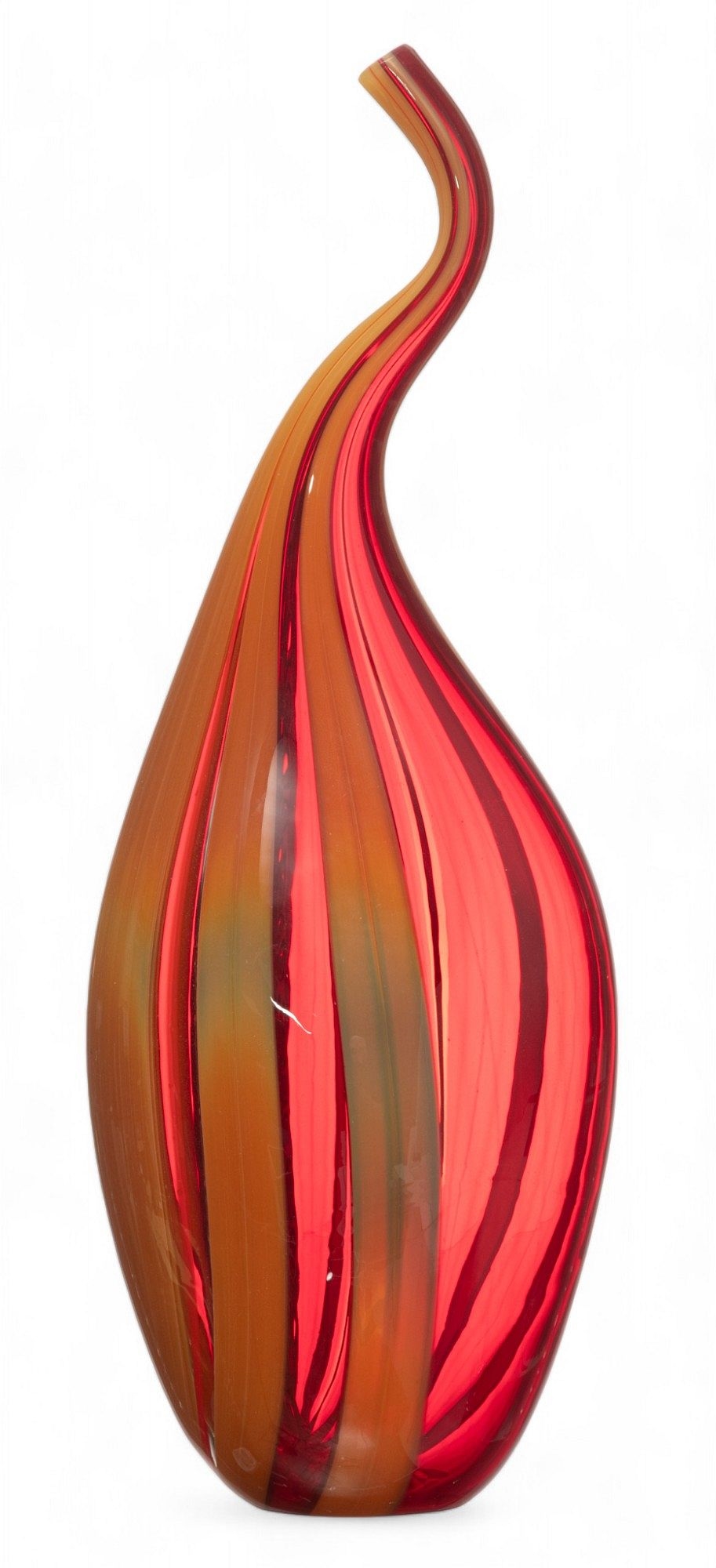Artwork by Eros Raffael, Eros Raffael (Italian, B. 1970) Blown Studio Art Glass Vase, Ca. 2000, H 13.5" W 5" Depth 3, Made of Glass Vase
