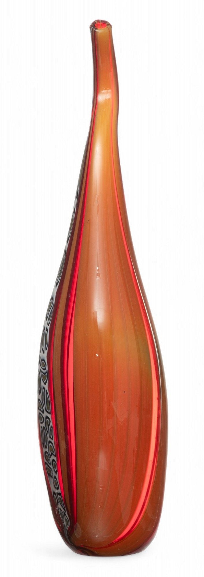 Artwork by Eros Raffael, Eros Raffael (Italian, B. 1970) Blown Studio Art Glass Vase, Ca. 2000, H 13.5" W 5" Depth 3, Made of Glass Vase