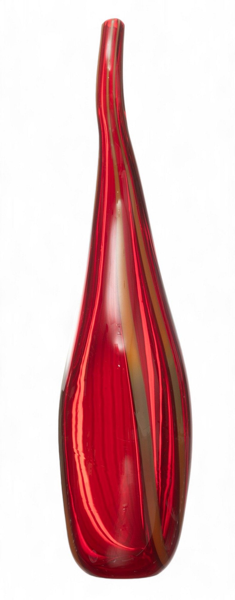 Artwork by Eros Raffael, Eros Raffael (Italian, B. 1970) Blown Studio Art Glass Vase, Ca. 2000, H 13.5" W 5" Depth 3, Made of Glass Vase