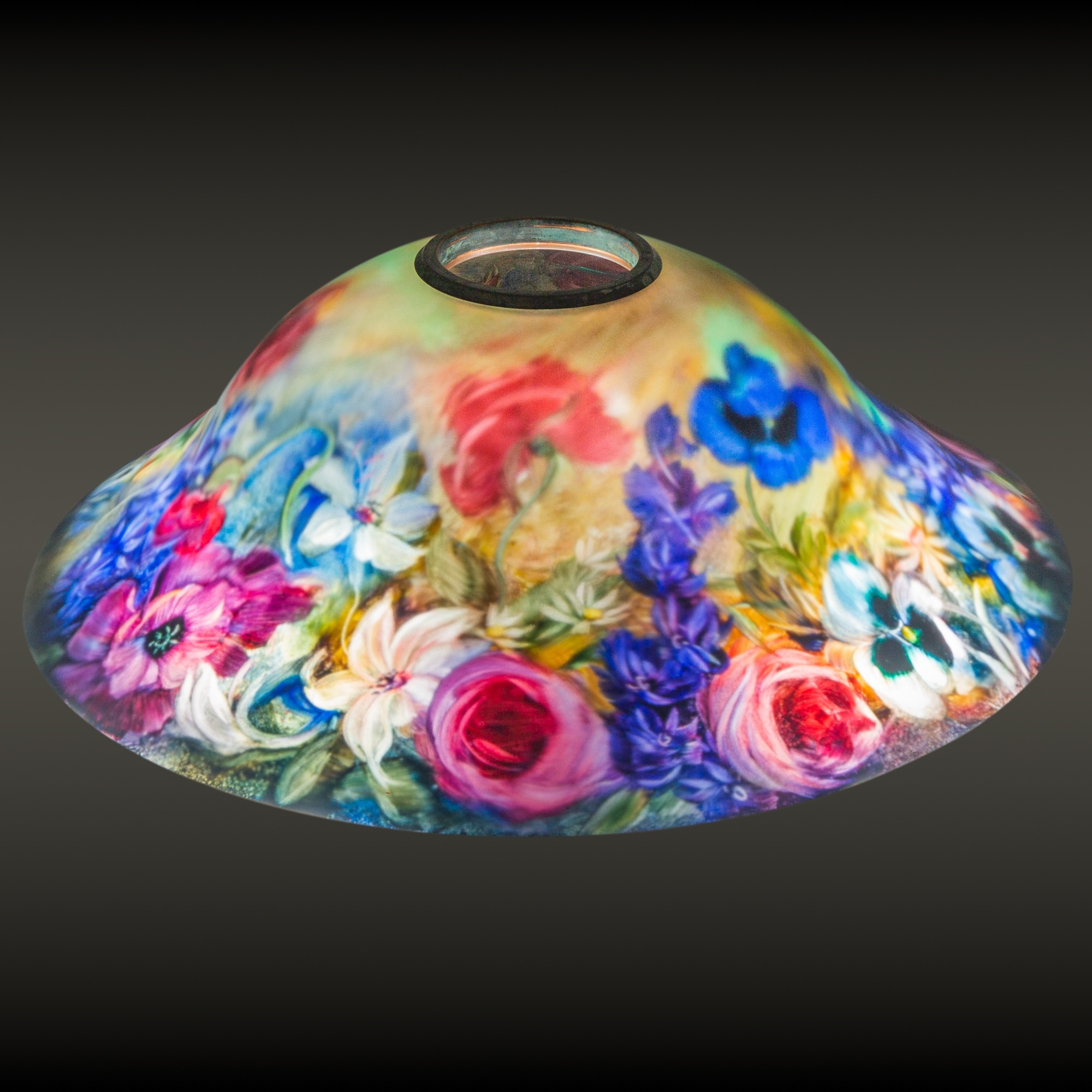 Ulla Darni | Ulla Darni Reverse Painted Glass Chandelier | MutualArt