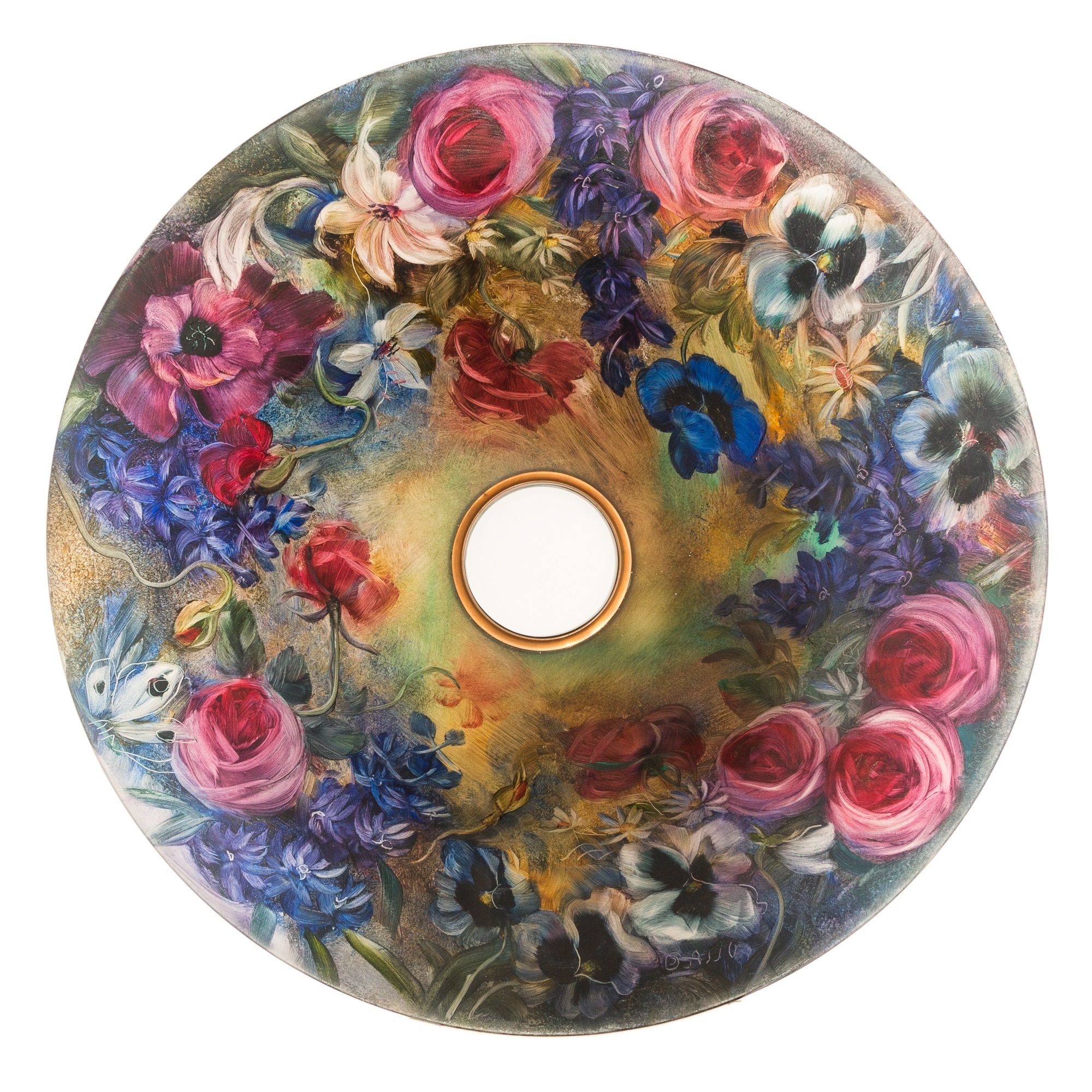 Ulla Darni | Ulla Darni Reverse Painted Glass Chandelier | MutualArt