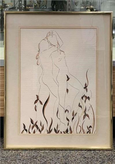 Andrea Rebecca Drawing Of Nude Couple - Andrea Rebecca