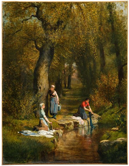 Wäscherinnen in einer Landschaft by Adolphe Théodore Jules Martial Potemont