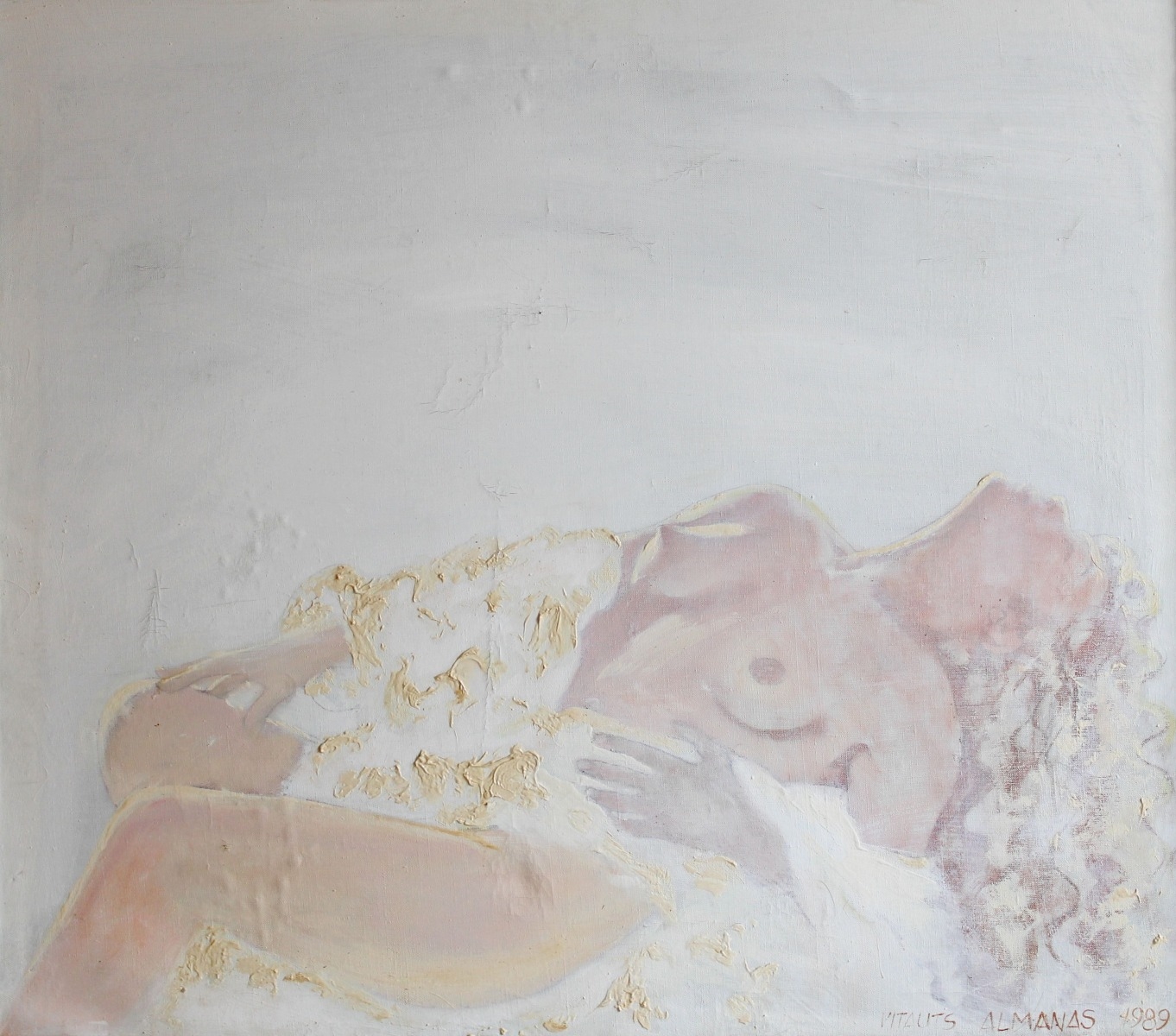 Artwork by Vitauts Almanas, In white, Made of canvas, oil