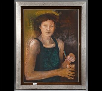 Portrait de dame au verre - Guy Mytych