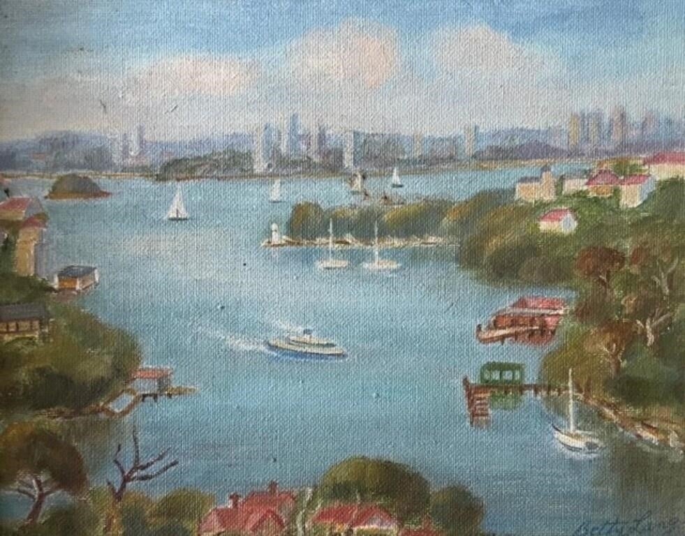 Artwork by Betty Lang, Mosman Bay, Made of oil on canvas board