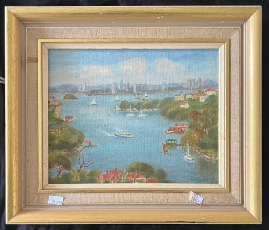 Artwork by Betty Lang, Mosman Bay, Made of oil on canvas board