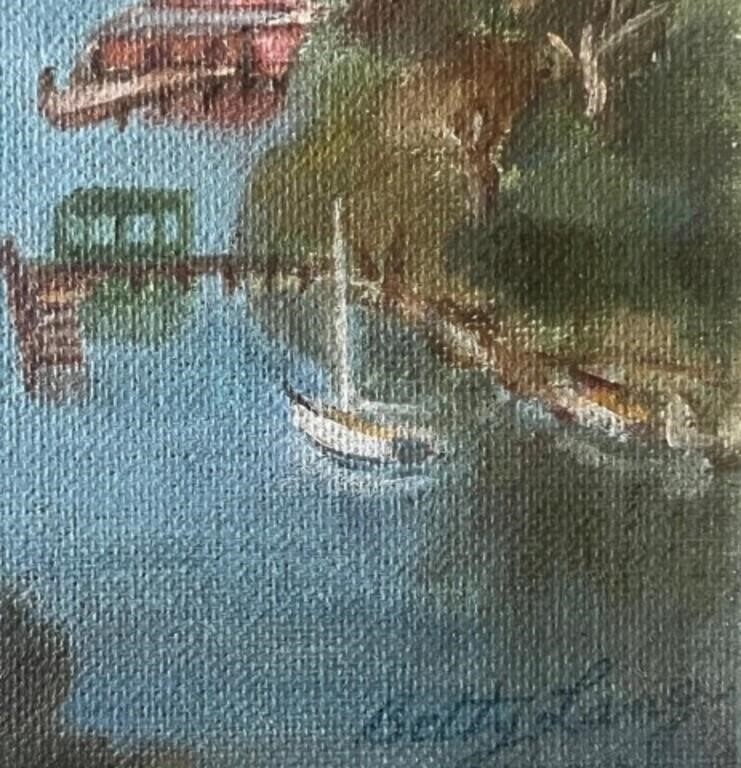 Artwork by Betty Lang, Mosman Bay, Made of oil on canvas board