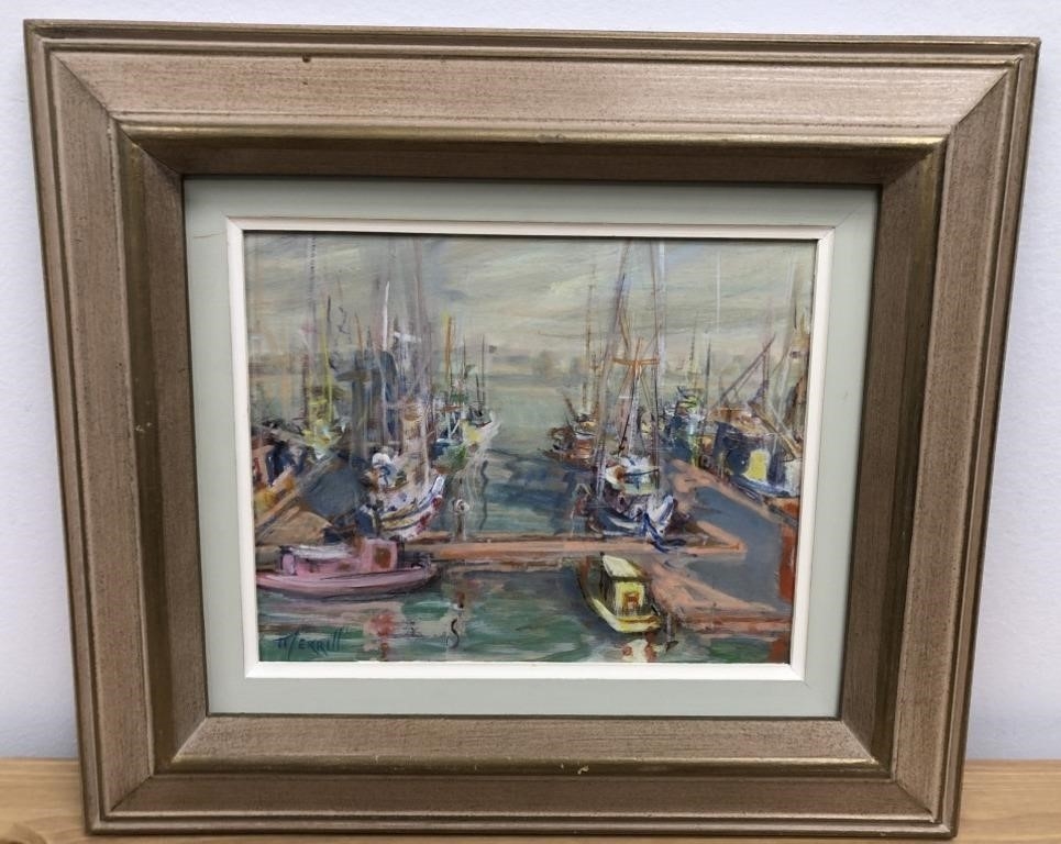 Artwork by Merrill Peck, Fishing Boats, Merrill Peck, oil painting, Made of oil painting