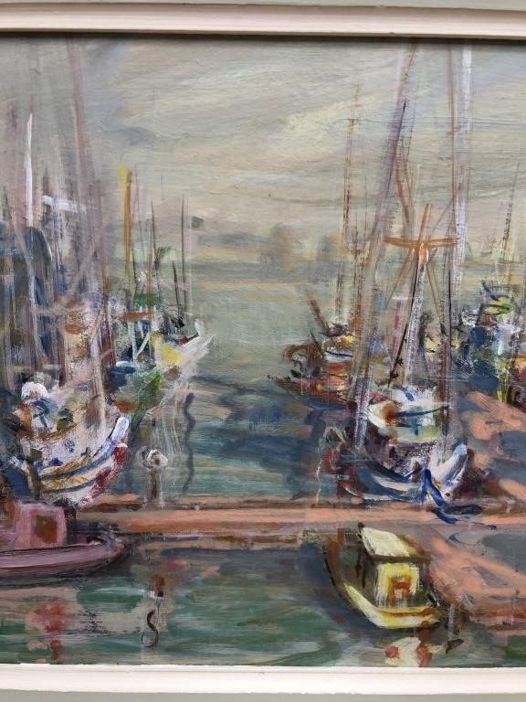 Artwork by Merrill Peck, Fishing Boats, Merrill Peck, oil painting, Made of oil painting