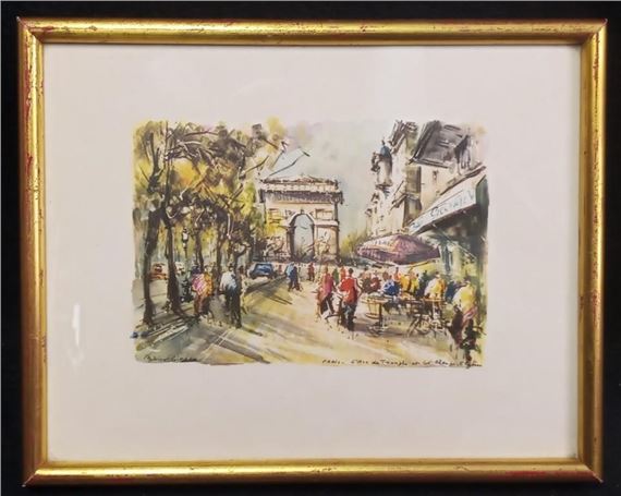 GIRARD Paris-L' Arc de Triomphe Art Print by Marius Girard
