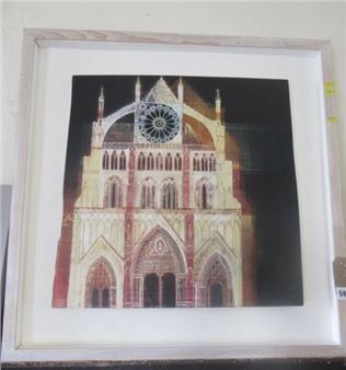 ED KLUZ YORK MINSTER PAINTING ON PLASTER PANEL - Ed Kluz