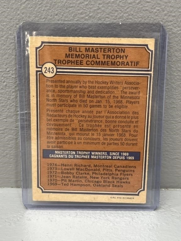 Henri Richard | Henri Richard 1973 Masterton Memorial Trophy OPC (1973 ...
