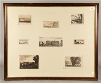 Eight etchings incl. Dalhousie Castle - John Clerk of Eldin