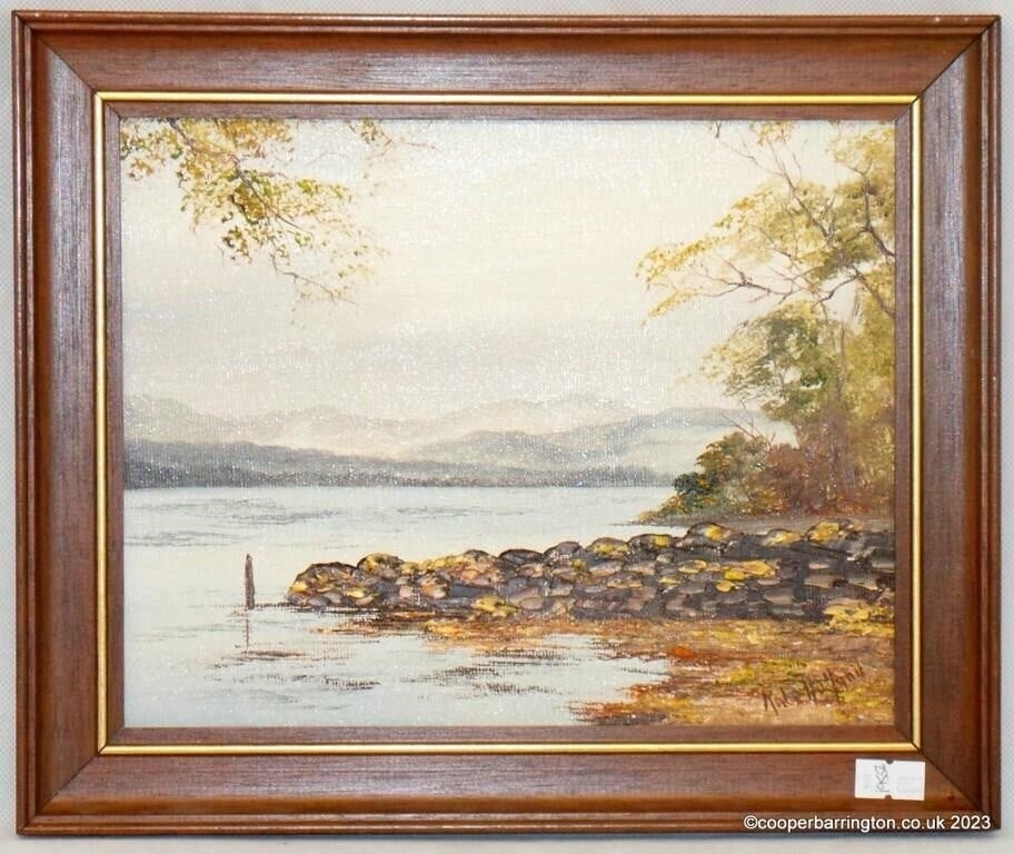 Kate Holland Signed Kate Holland Oil on Board Painting 'Coniston' MutualArt