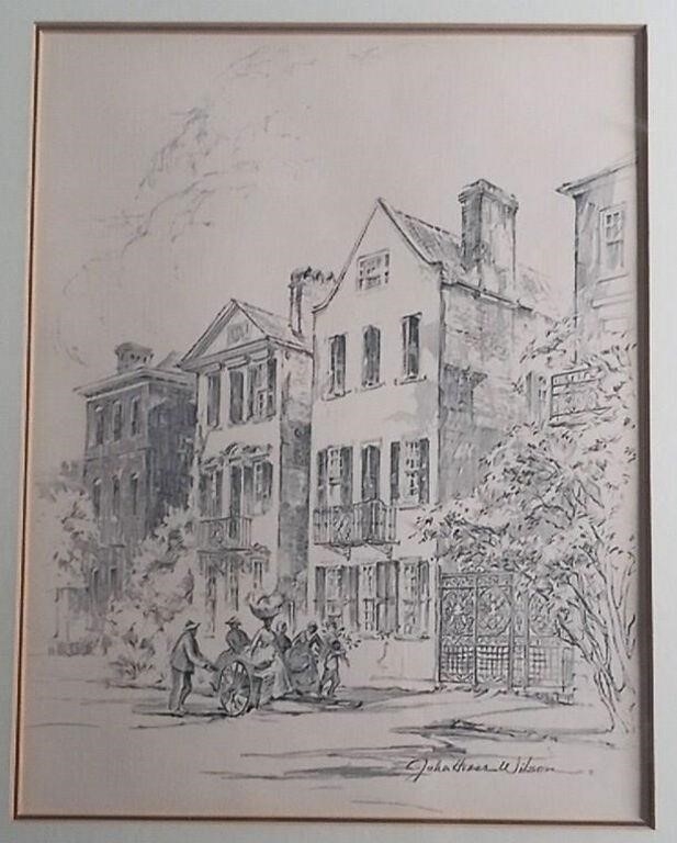 Artwork by Julia Homer Wilson, Julia Homer Wilson-Doors on Meeting Street-Sketch, Made of Offset Lithograph