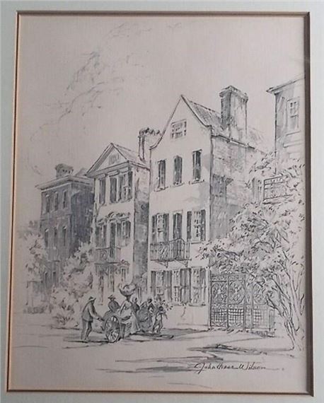 Julia Homer Wilson-Doors on Meeting Street-Sketch - Julia Homer Wilson