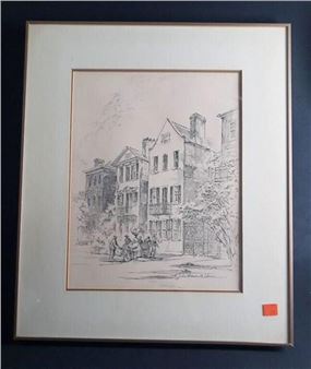 Julia Homer Wilson-Doors on Meeting Street-Sketch - Julia Homer Wilson