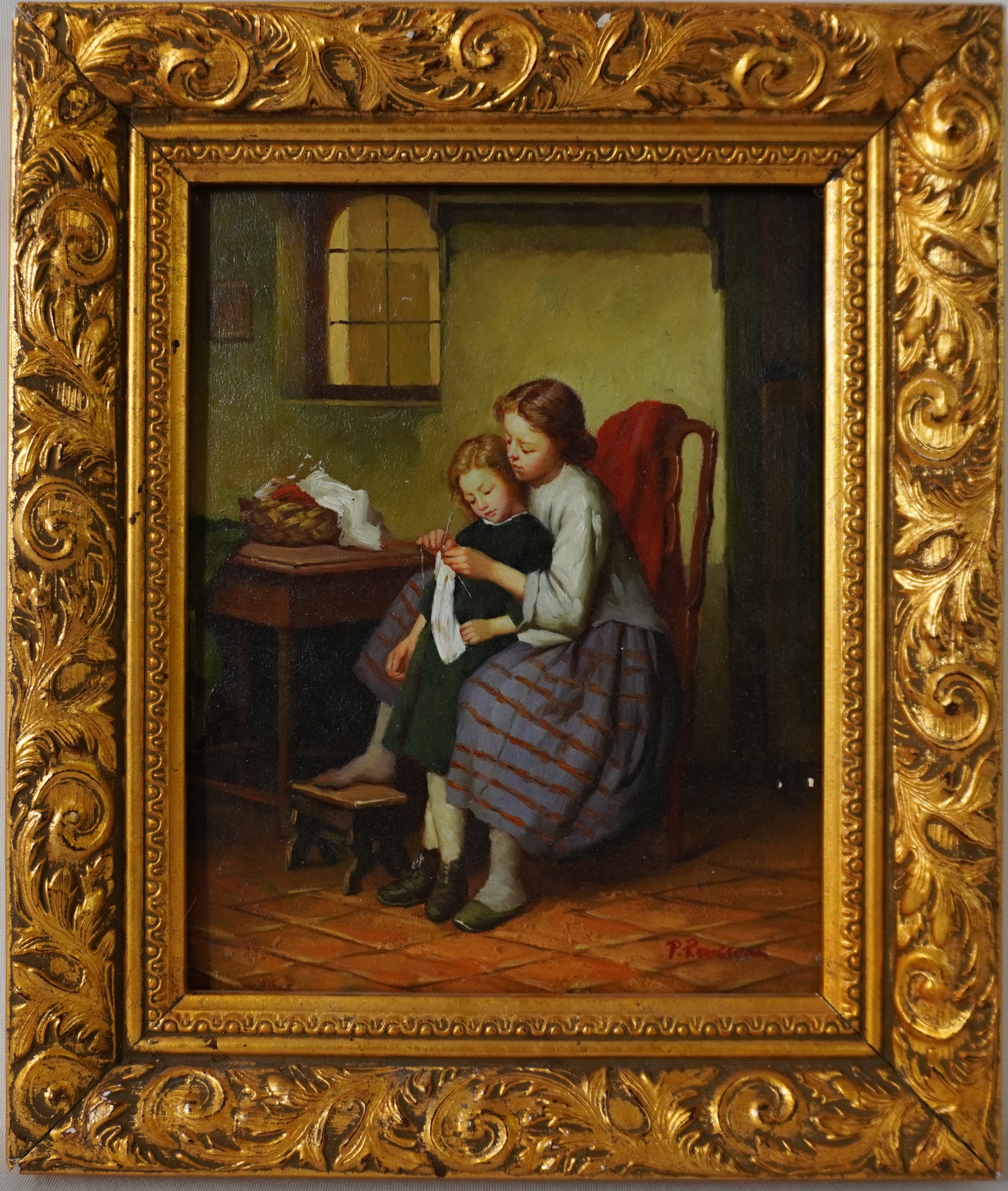 P. Rousseau | 2 sisters knitting | MutualArt