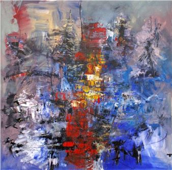 ABSTRACT IN RED AND BLUE - Ricky Dyaloyi