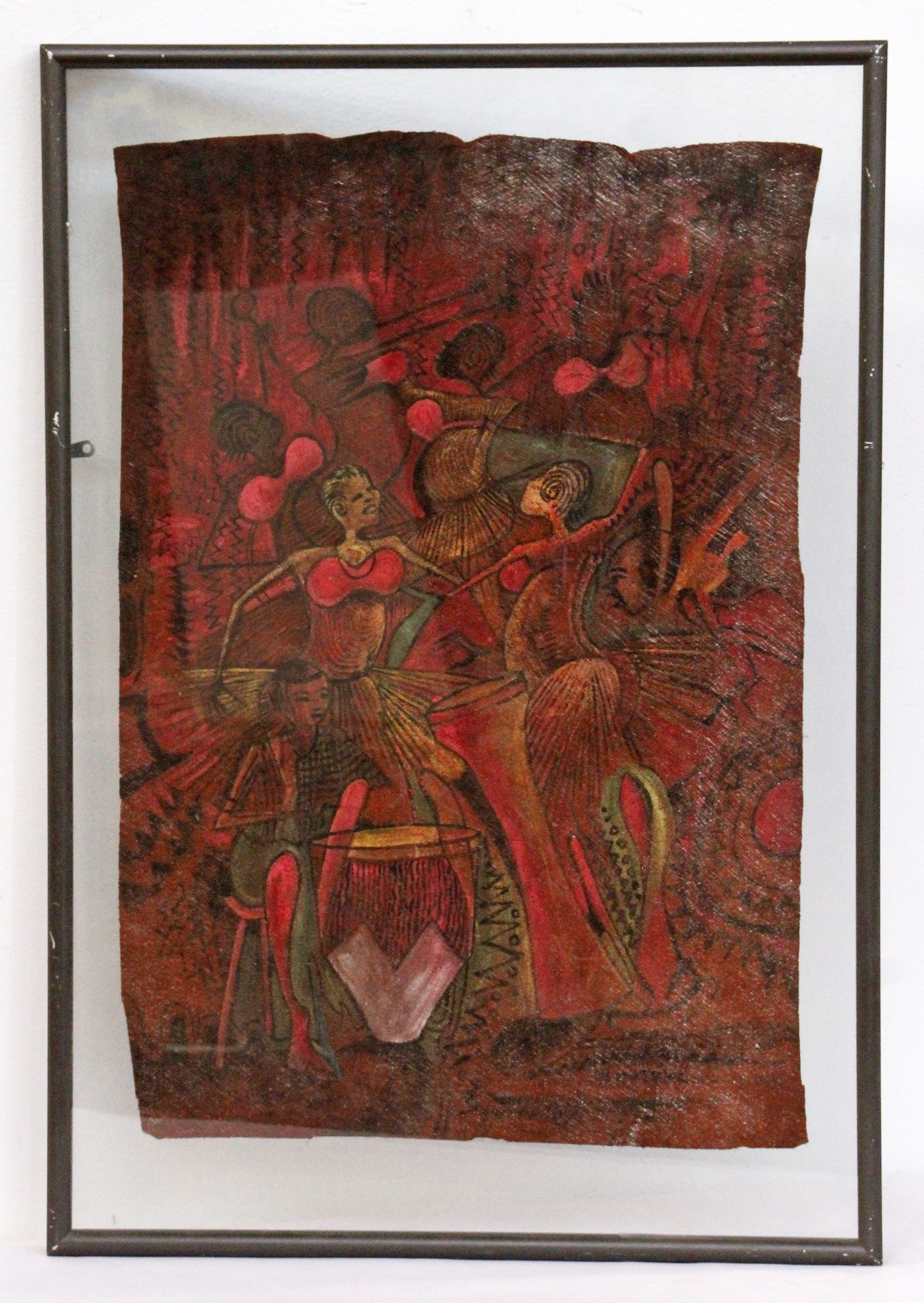 Artwork by Y. L. Museke, DANCING GIRLS, Made of mixed media on paper