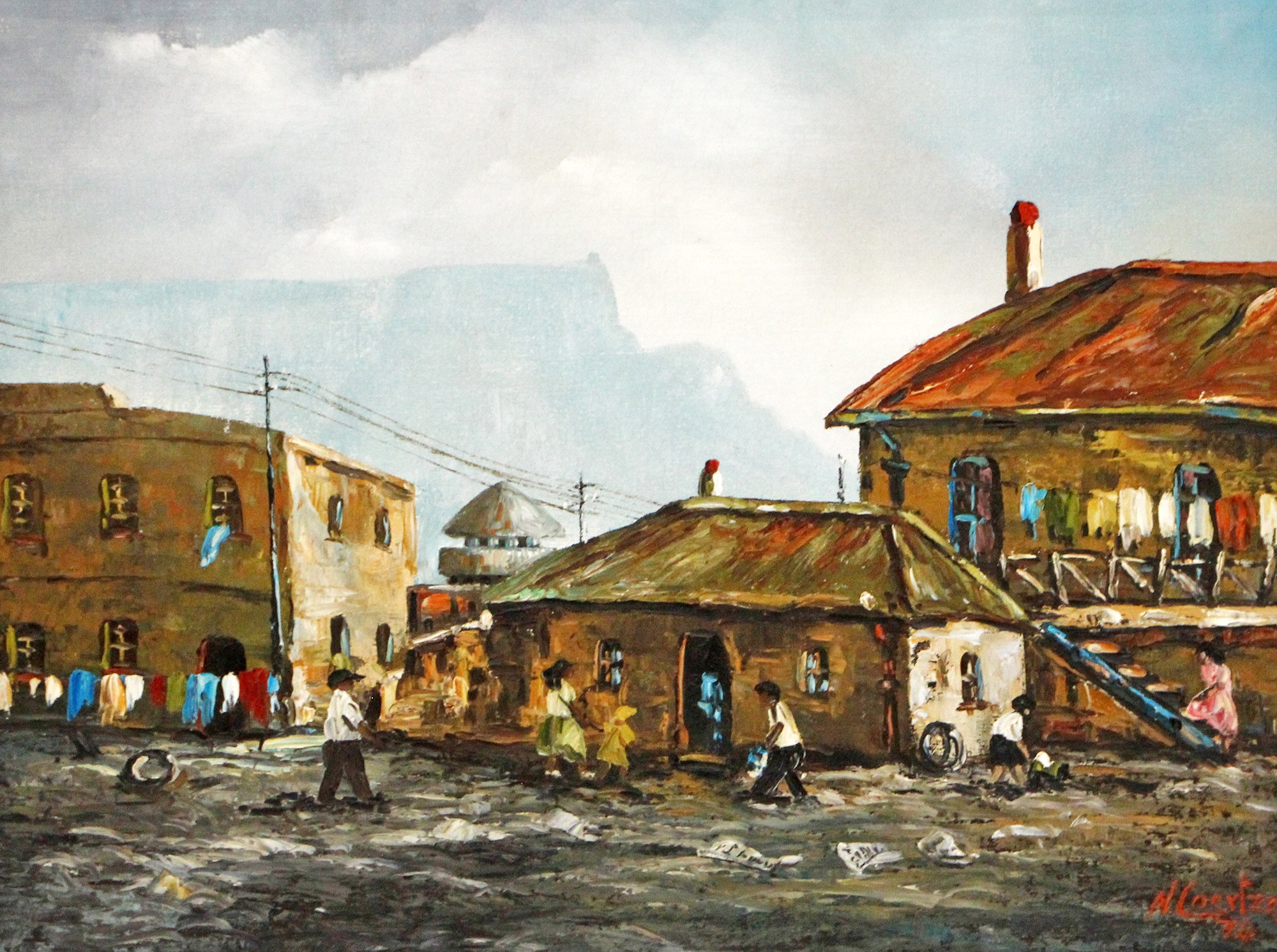 Artwork by Nico Coertze, KIDS AT PLAY, Made of oil on canvas