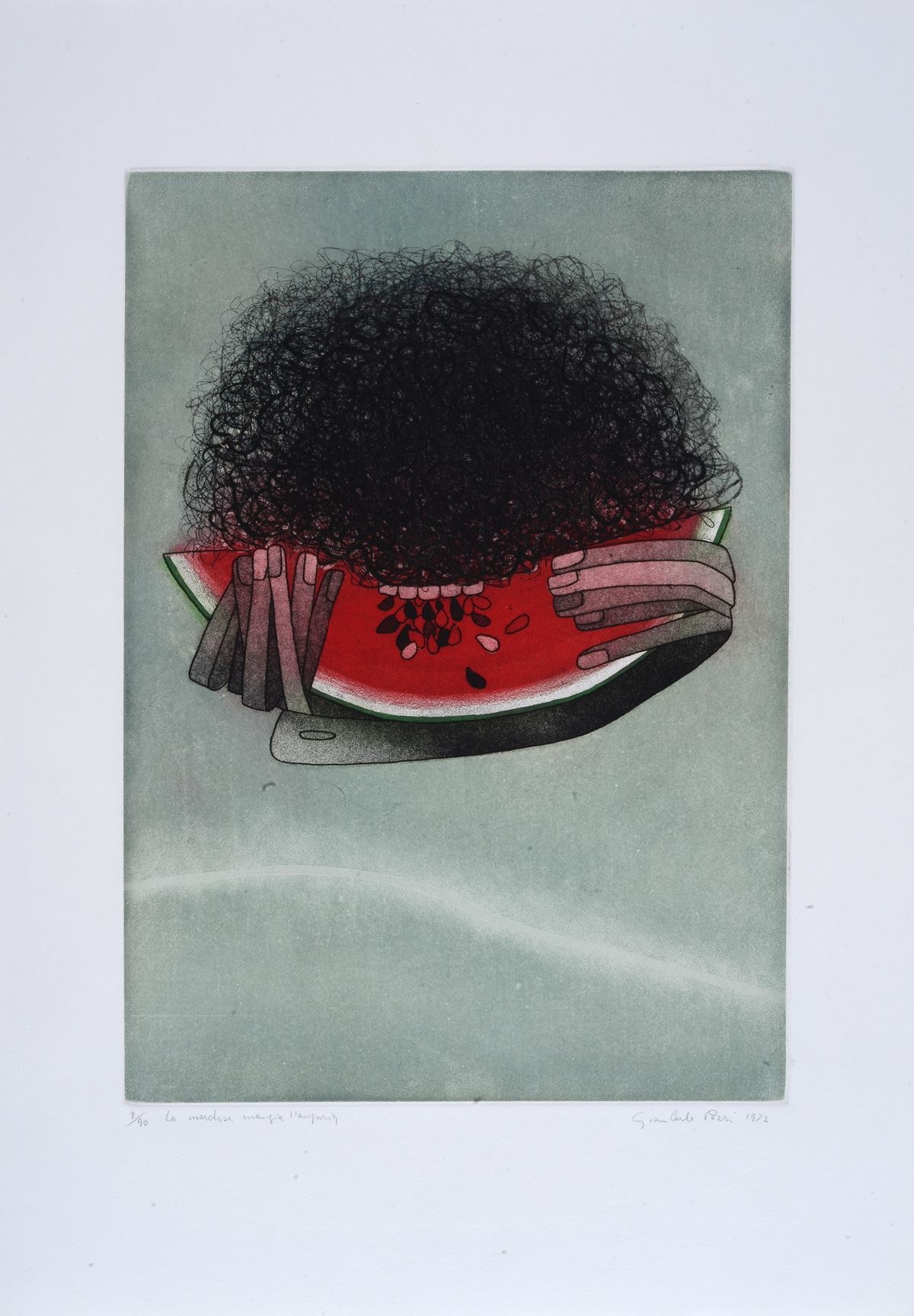 Giancarlo Pozzi | La marchesa mangia l'anguria, 1972 (1972) | MutualArt