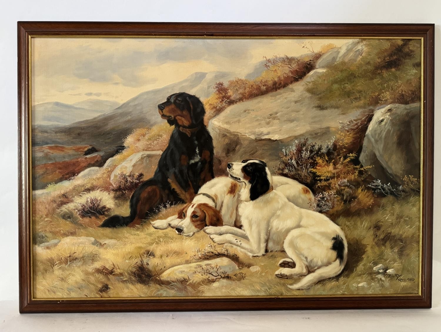 Henry Roland | Three dogs on the moors | MutualArt