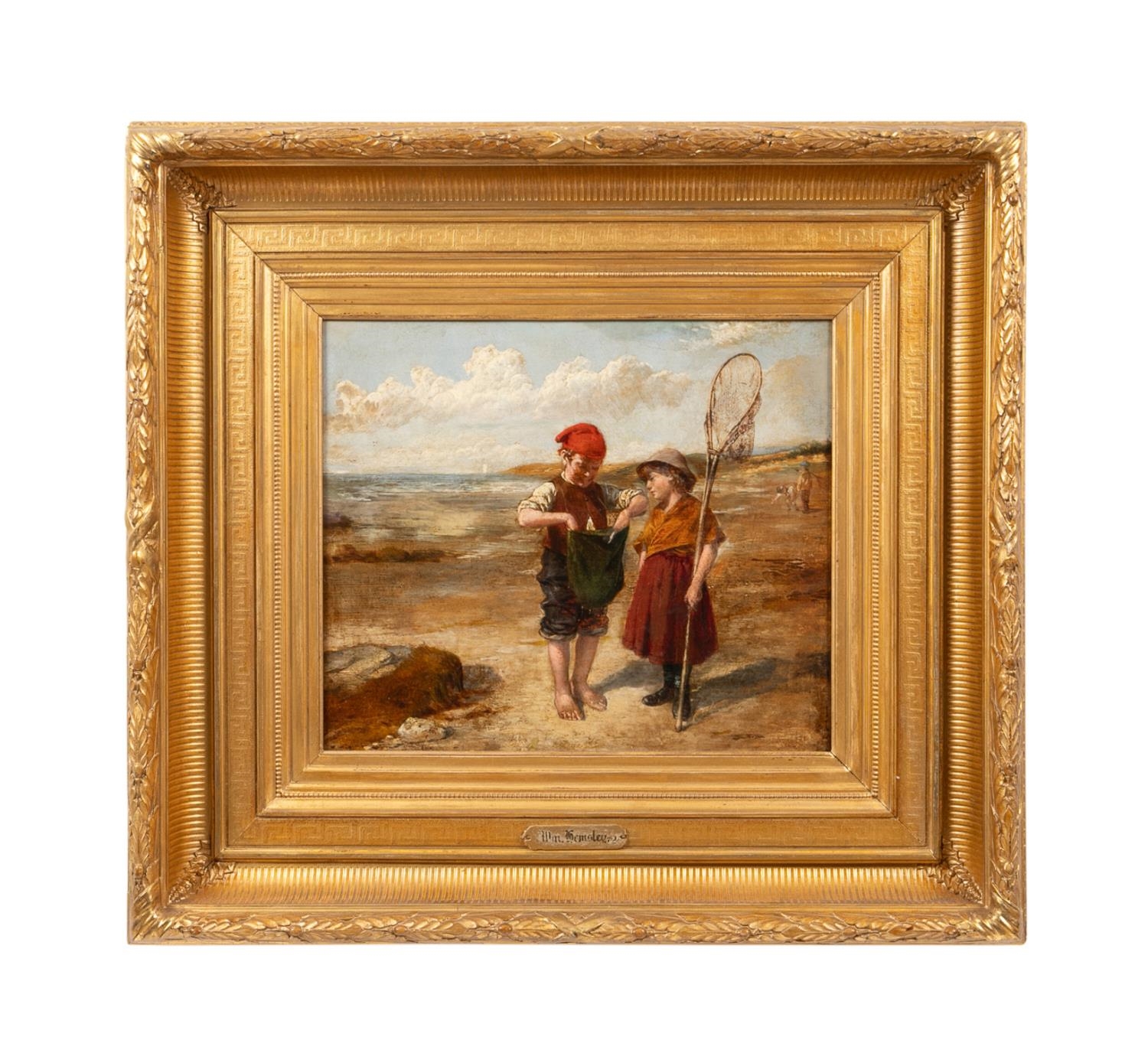 Artwork by William Hemsley, LITTLE SHRIMPERS, Made of oil on canvas