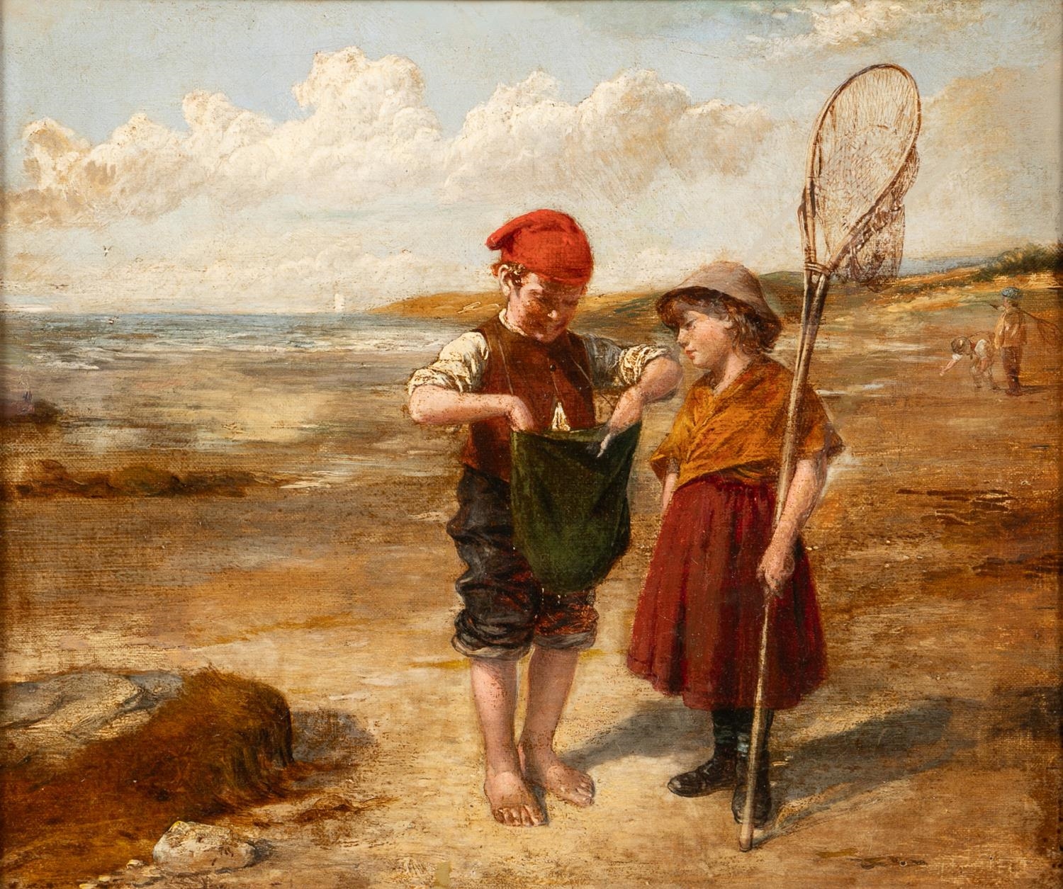 Artwork by William Hemsley, LITTLE SHRIMPERS, Made of oil on canvas