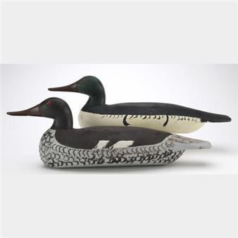 Pair of mergansers - Charles Schoenheider, Jr.
