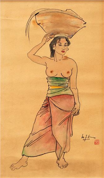 Woman with Basket (Wanita dengan Bakul) by Lee Man Fong