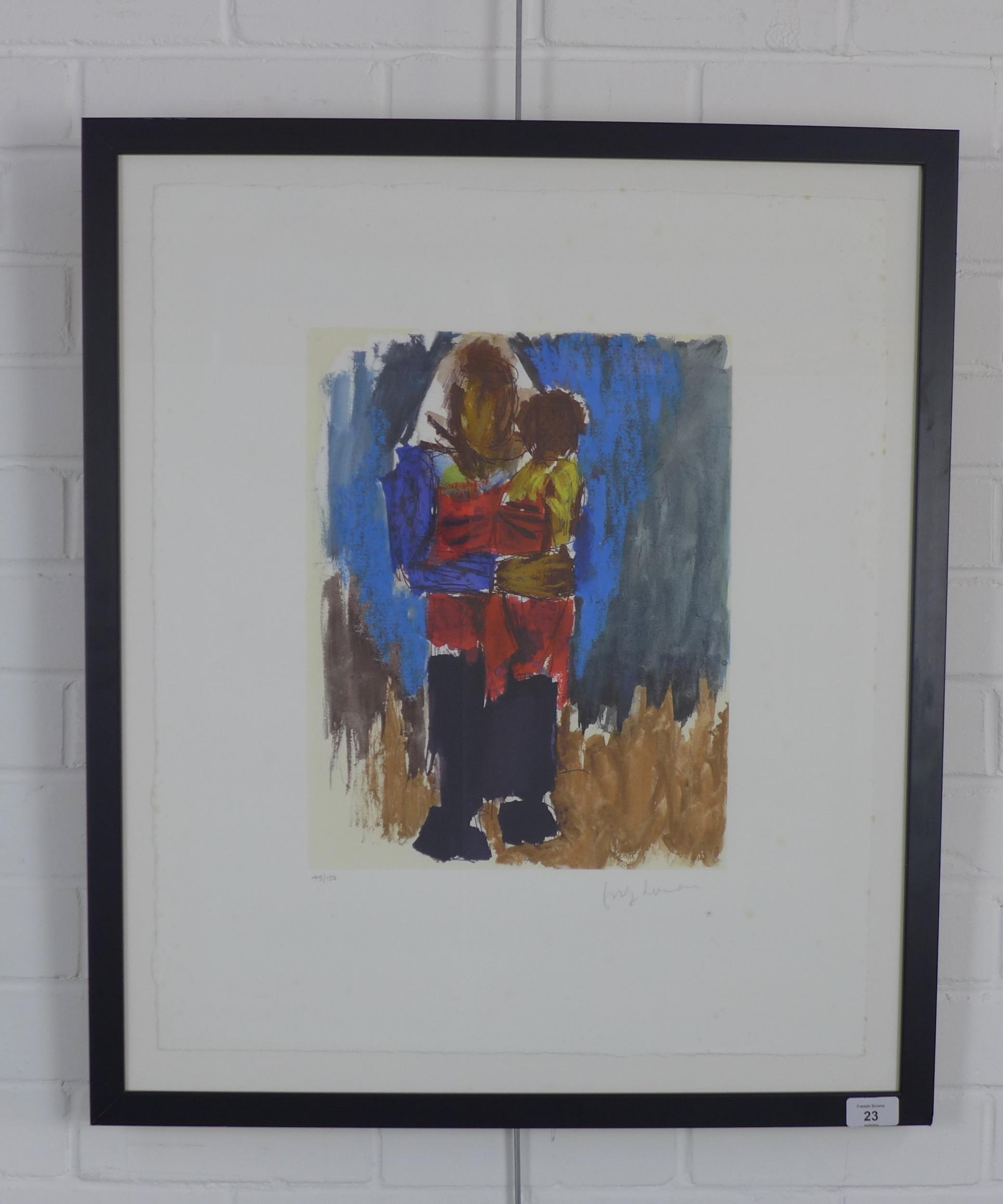 Artwork by Josef Herman, MOTHER & CHILD lithograph, Made of lithograph