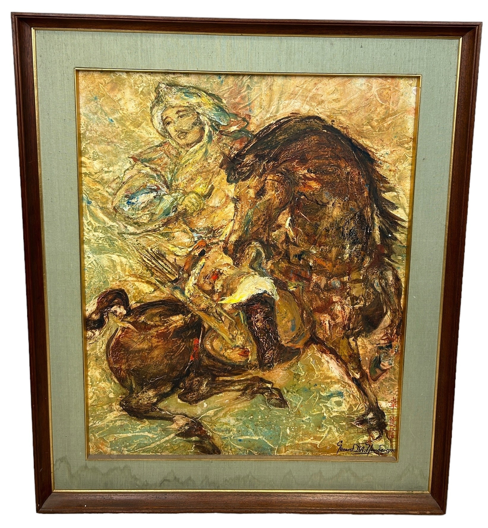 Artwork by Gerard d'Alton Henderson, : AN OIL PAINTING ON CANVAS DEPICTING ALTAN KHAN CHIEF MONGOL, Made of OIL PAINTING ON CANVAS