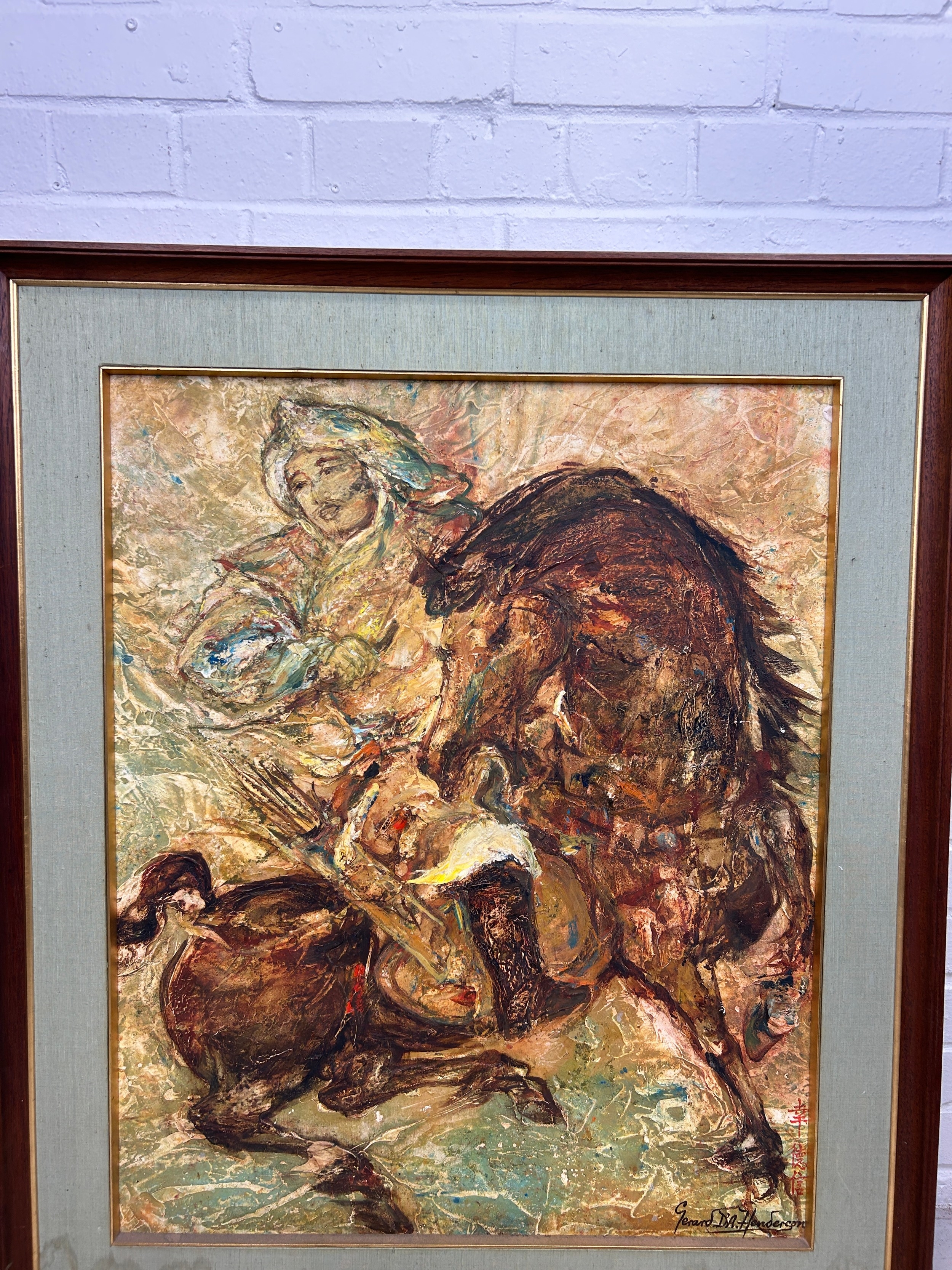 Artwork by Gerard d'Alton Henderson, : AN OIL PAINTING ON CANVAS DEPICTING ALTAN KHAN CHIEF MONGOL, Made of OIL PAINTING ON CANVAS