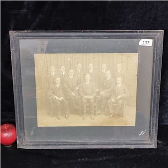 A fabulous Edwardian  by Pach Brothers New York. Featuring young business men. The Pach Brothers have photographed portraits of many notable figures, such as former United States president Benjamin Harrison. Housed in a black frame behind - Pach Brothers