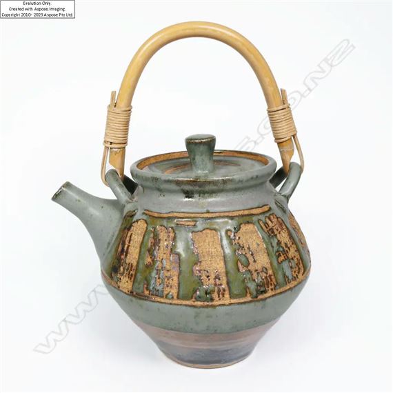 Peter Stichbury | Peter Stichbury Early Teapot w Cane Handle. Potter's ...