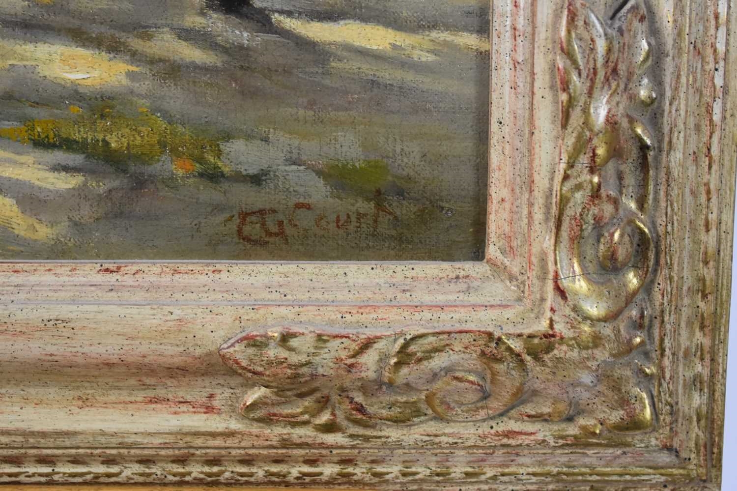 Artwork by Emily Court, Promenading, Rotton Row, Hyde Park, Made of oil on canvas