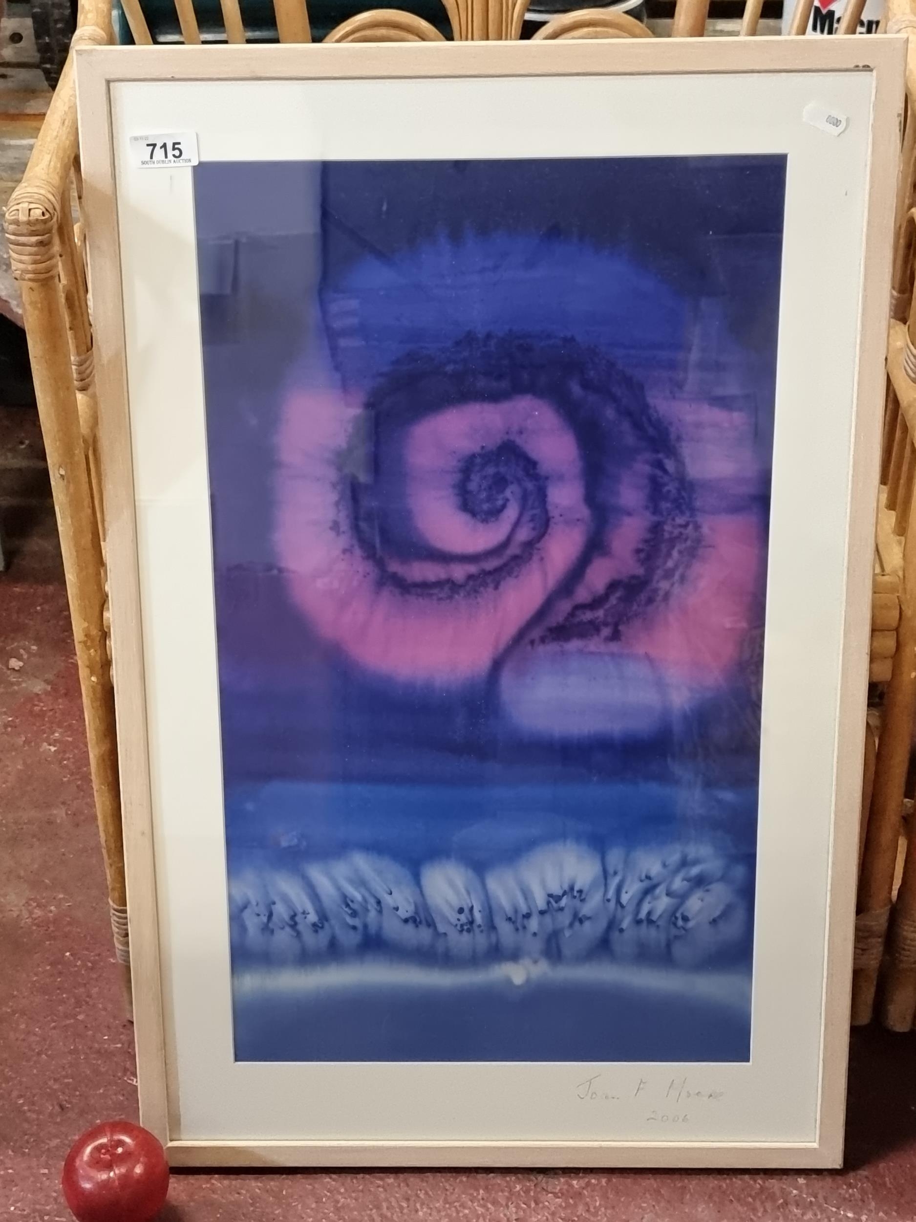Artwork by F. Moore, Moonside, Made of silk paint on silk