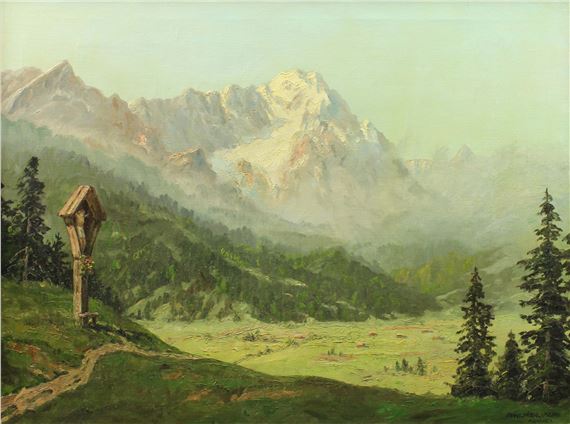 Materl vor dem Wetterstein. by Franz Hienl-Merre