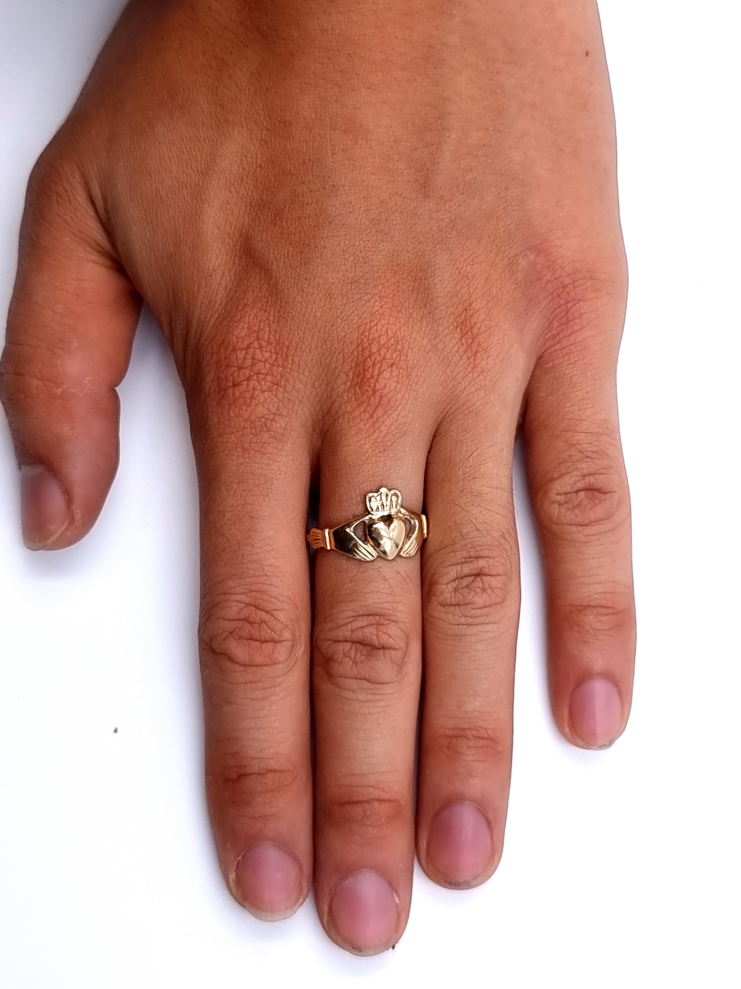 P. Weight | A fine example of a ct Gold Claddagh ring. Size: P. Weight ...
