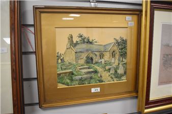 After Darrell Carter (20th Century, British), coloured print, 'Threatening Sky - Knott End', framed - Darrell Carter